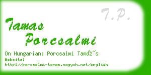 tamas porcsalmi business card